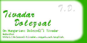 tivadar dolezsal business card